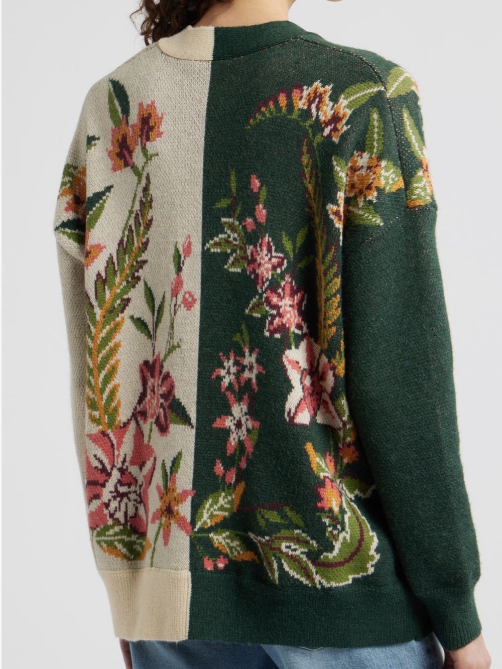 FARM Rio Nature V-Neck Cardigan in Sand Size Small NWT Oversized - Picture 2 of 10
